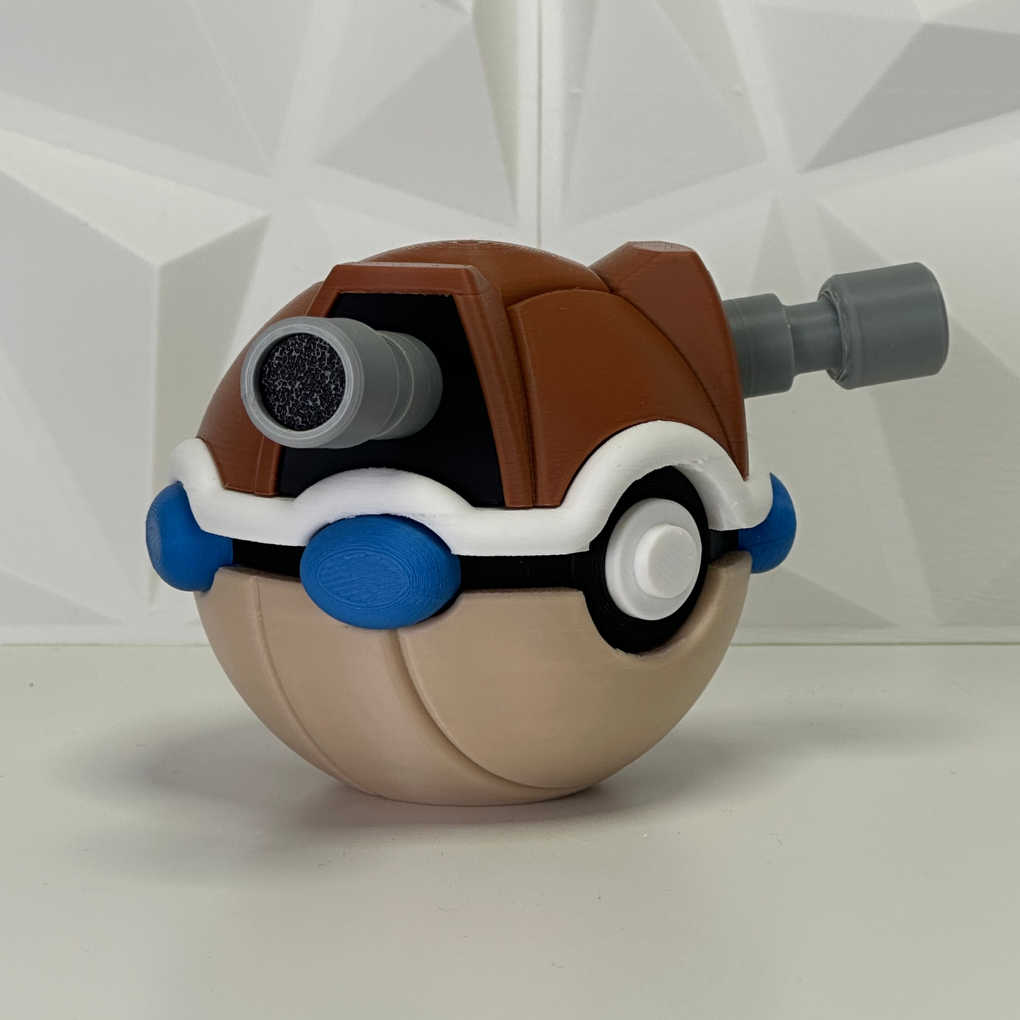 Figura Pokéball Blastoise de colección en impresión 3D, detalle de cañones y caparazón