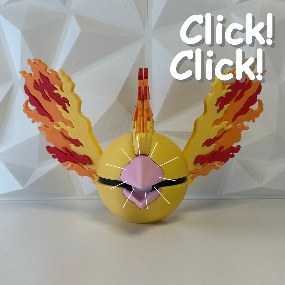 #146 Edición Llama Inmortal - Fan Art Premium Impreso en 3D — Clicker version