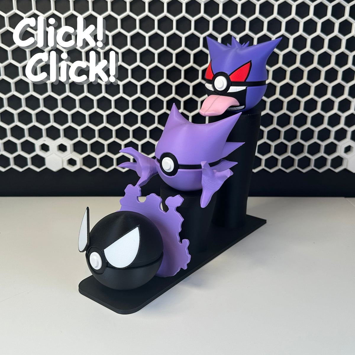 Pack Trío Espectral - 3 Esferas de Colección + Expositor Escalonado — Clicker version