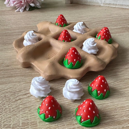 3 en raya gofre fresas y nata