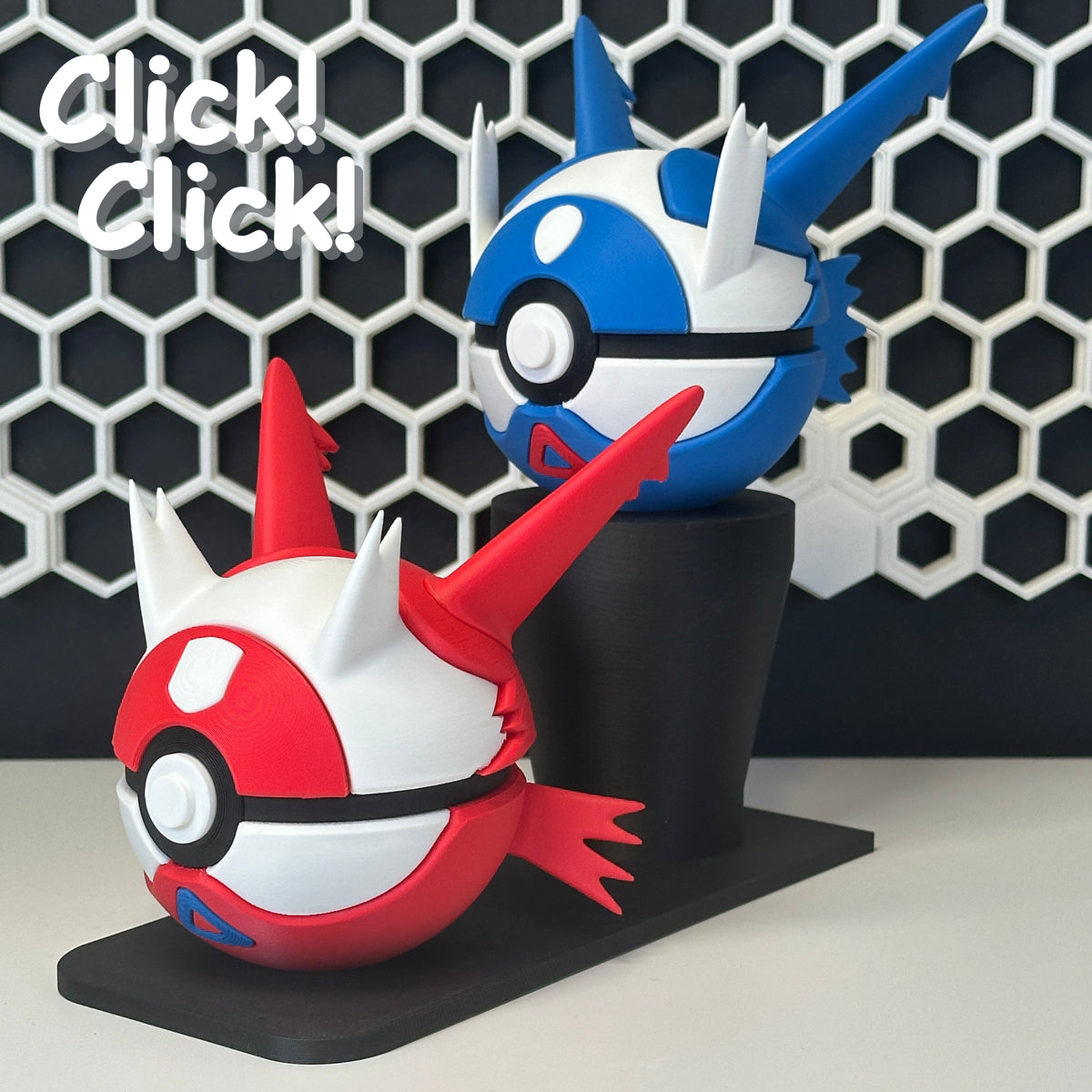 Pack Dúo Leyenda — 2 Figuras + Expositor Magnético — Clicker version